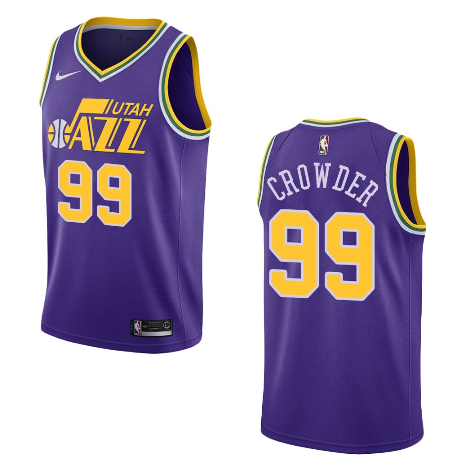Men Utah Jazz #99 Jae Crowder Hardwood Classics Swingman Basketball Jersey - Purple