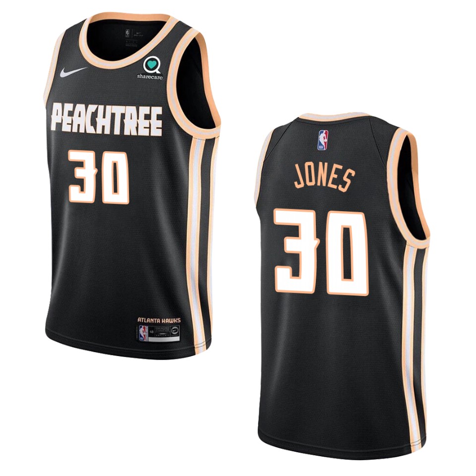 Men's 2019-20 Atlanta Hawks #30 Damian Jones City Swingman Basketball Jersey - Black