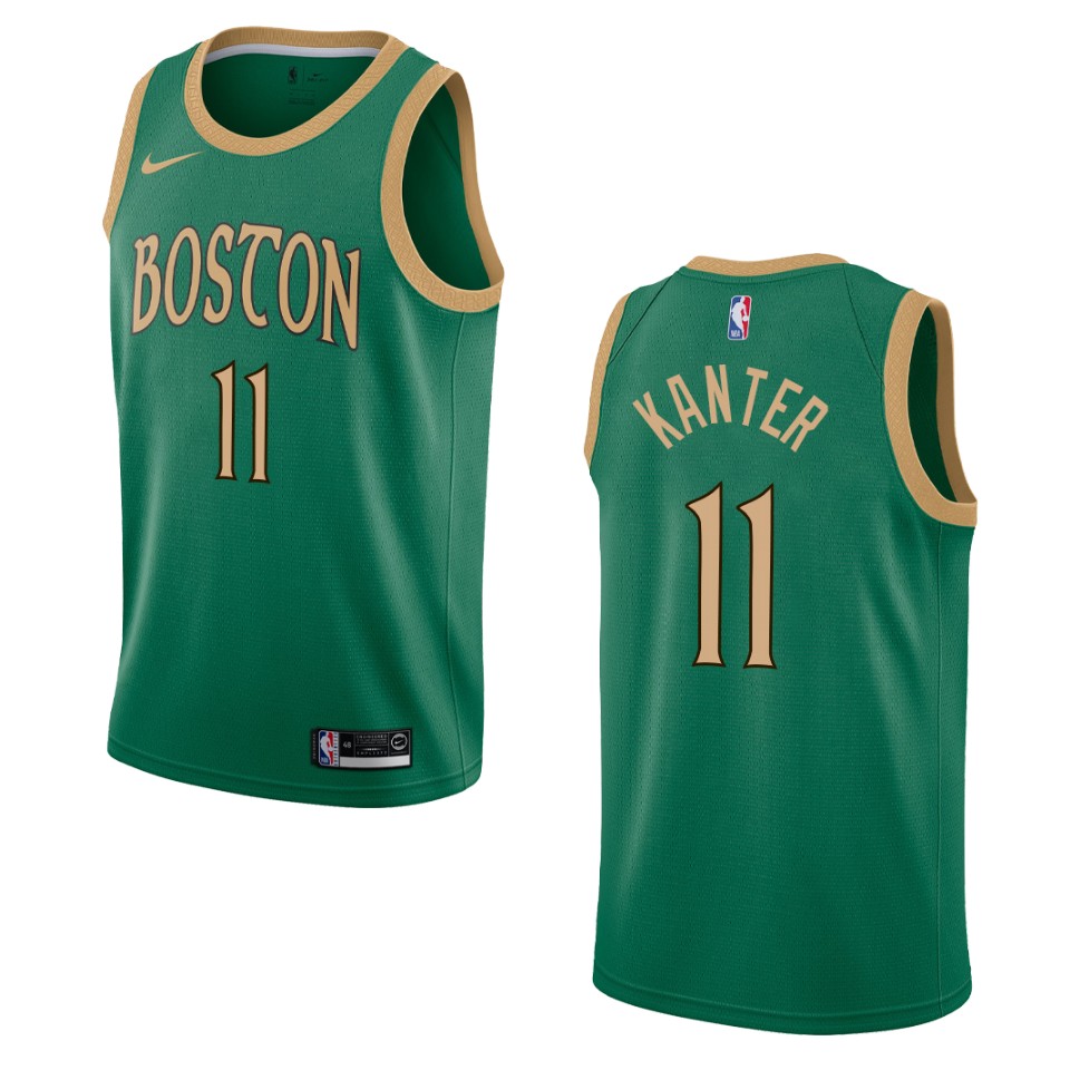 Men's 2019-20 Boston Celtics #11 Enes Kanter City Swingman Basketball Jersey - Kelly Green