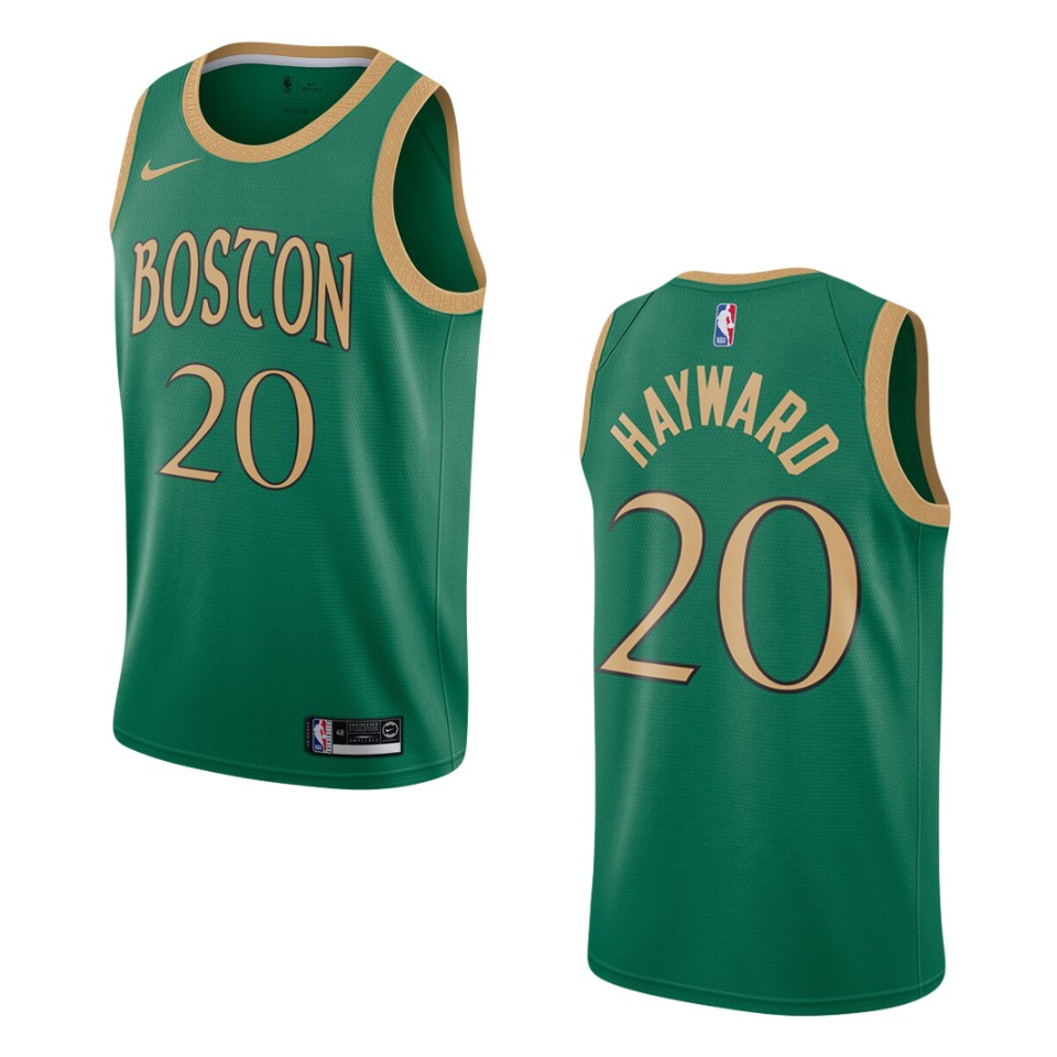 Men's 2019-20 Boston Celtics #20 Gordon Hayward City Swingman Basketball Jersey - Kelly Green