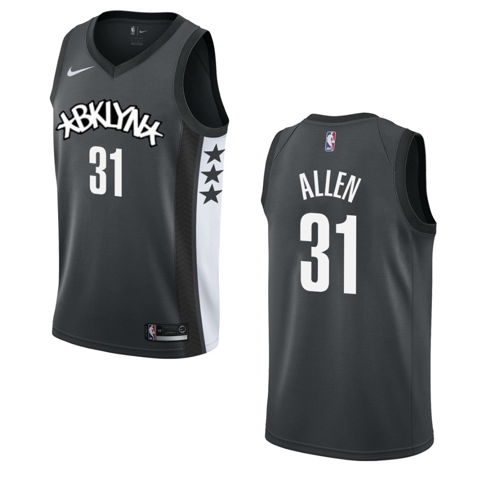 Men's 2019-20 Brooklyn Nets #31 Jarrett Allen Statement Swingman Basketball Jersey - Black