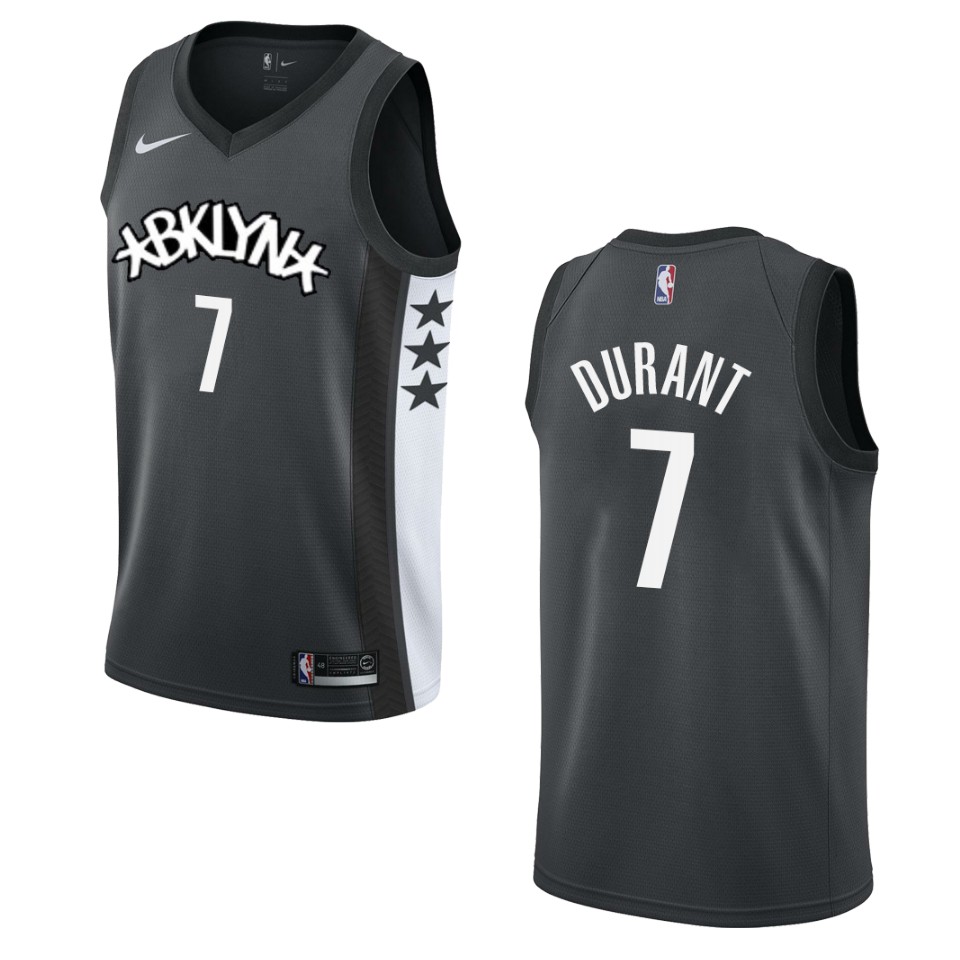 Men's 2019-20 Brooklyn Nets #7 Kevin Durant Statement Swingman Jersey - Black