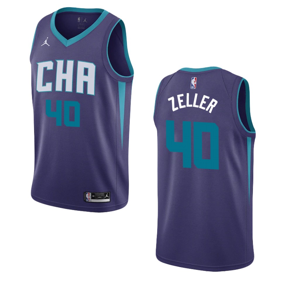 Men's 2019-20 Charlotte Hornets #40 Cody Zeller Statement Swingman Basketball Jersey - Purple