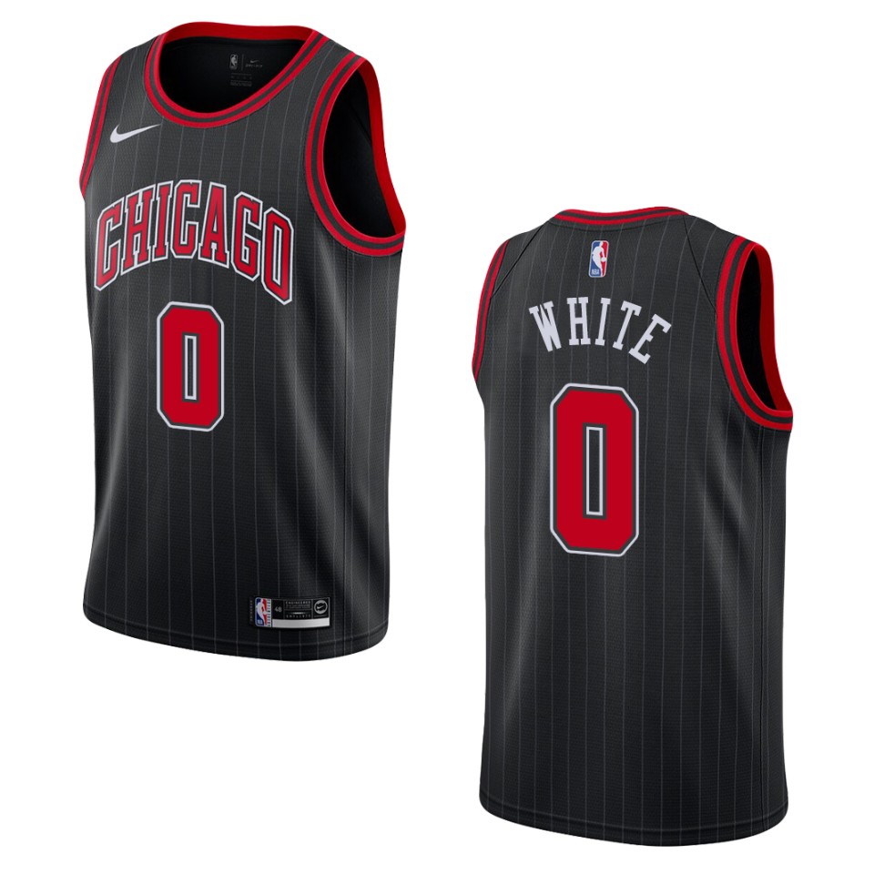 Men's 2019-20 Chicago Bulls #0 Coby White Statement Swingman Basketball Jersey - Black