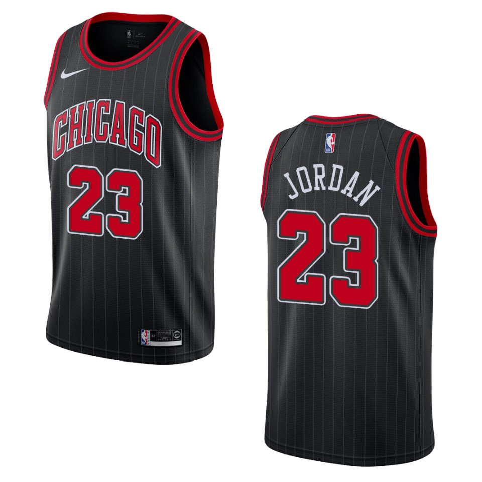 Men's 2019-20 Chicago Bulls #23 Michael Jordan Statement Swingman Basketball Jersey - Black