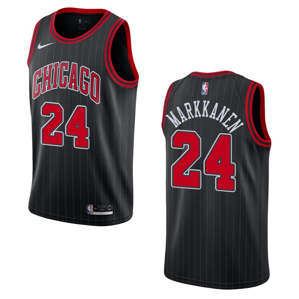 Men's 2019-20 Chicago Bulls #24 Lauri Markkanen Statement Swingman Basketball Jersey - Black