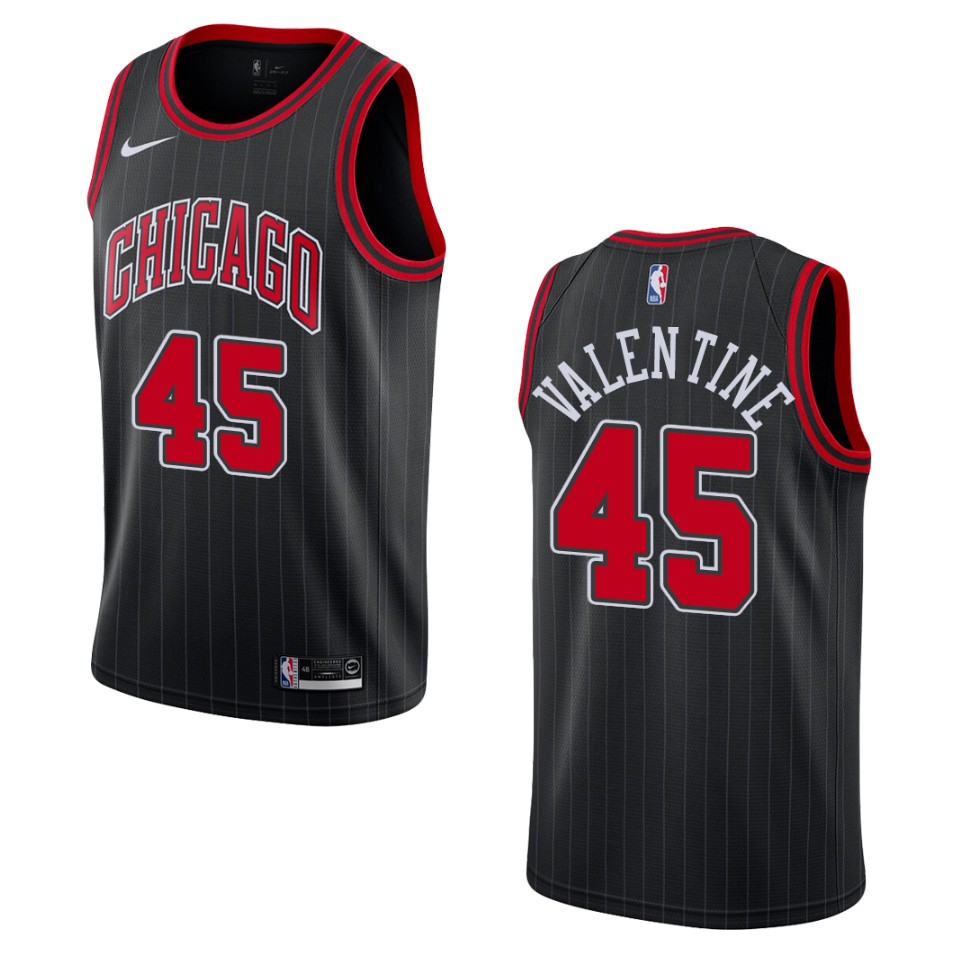 Men's 2019-20 Chicago Bulls #45 Denzel Valentine Statement Swingman Basketball Jersey - Black