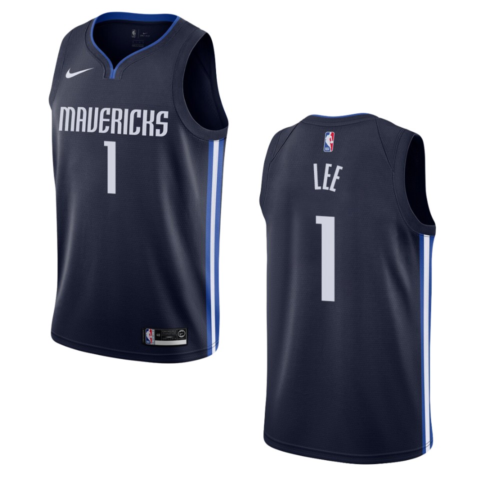 Men's 2019-20 Dallas Mavericks #1 Courtney Lee Statement Swingman Basketball Jersey - Navy