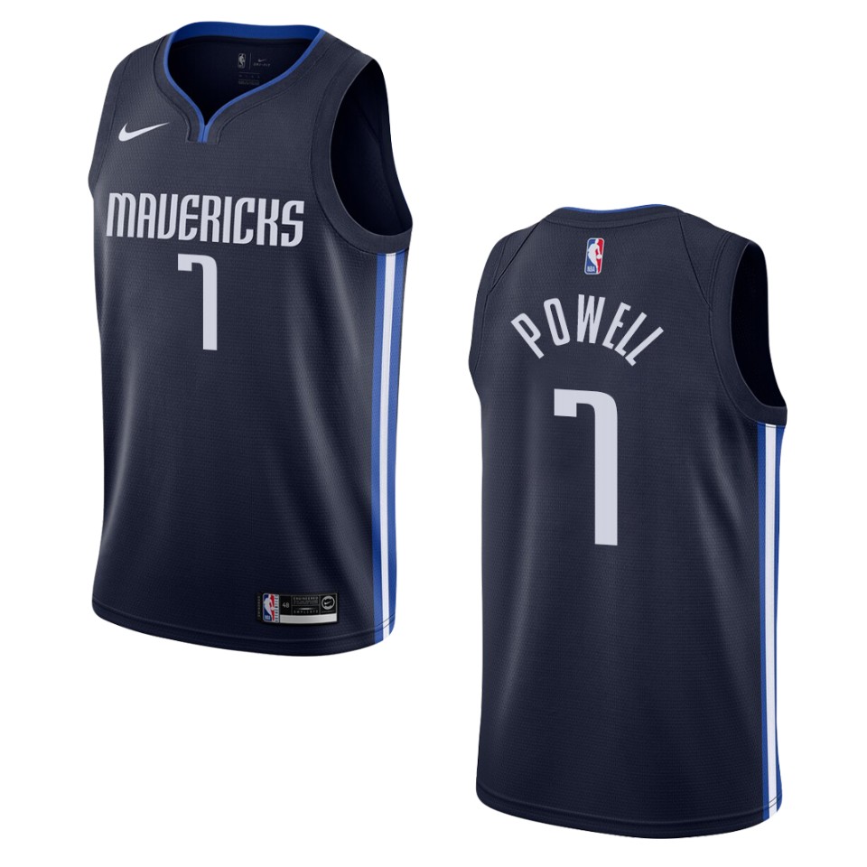 Men's 2019-20 Dallas Mavericks #7 Dwight Powell Statement Swingman Basketball Jersey - Navy