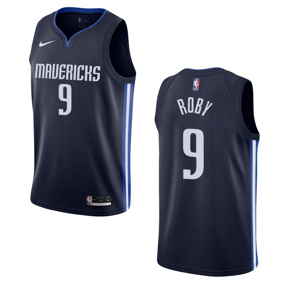 Men's 2019-20 Dallas Mavericks #9 Isaiah Roby Statement Swingman Basketball Jersey - Navy