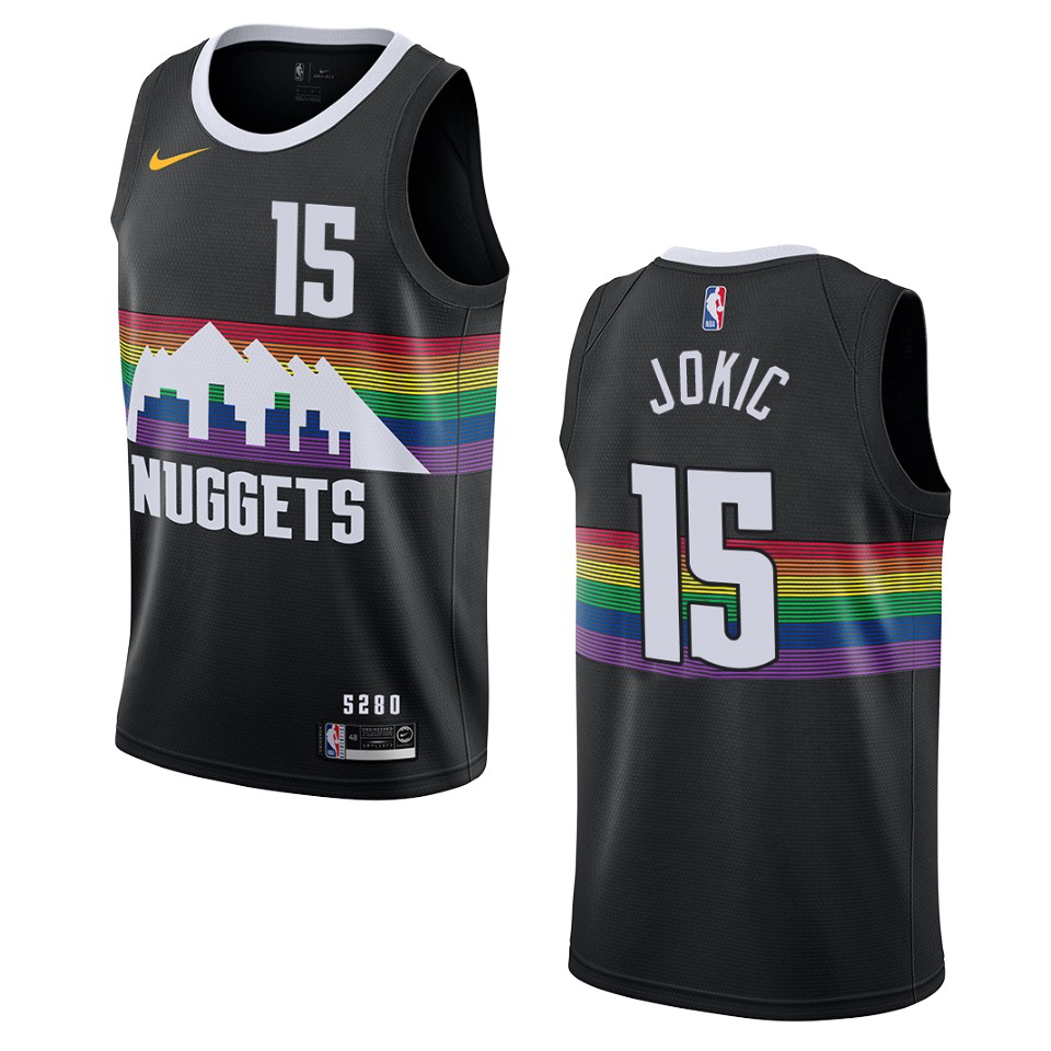Men's 2019-20 Denver Nuggets #15 Nikola Jokic City Swingman Basketball Jersey - Black
