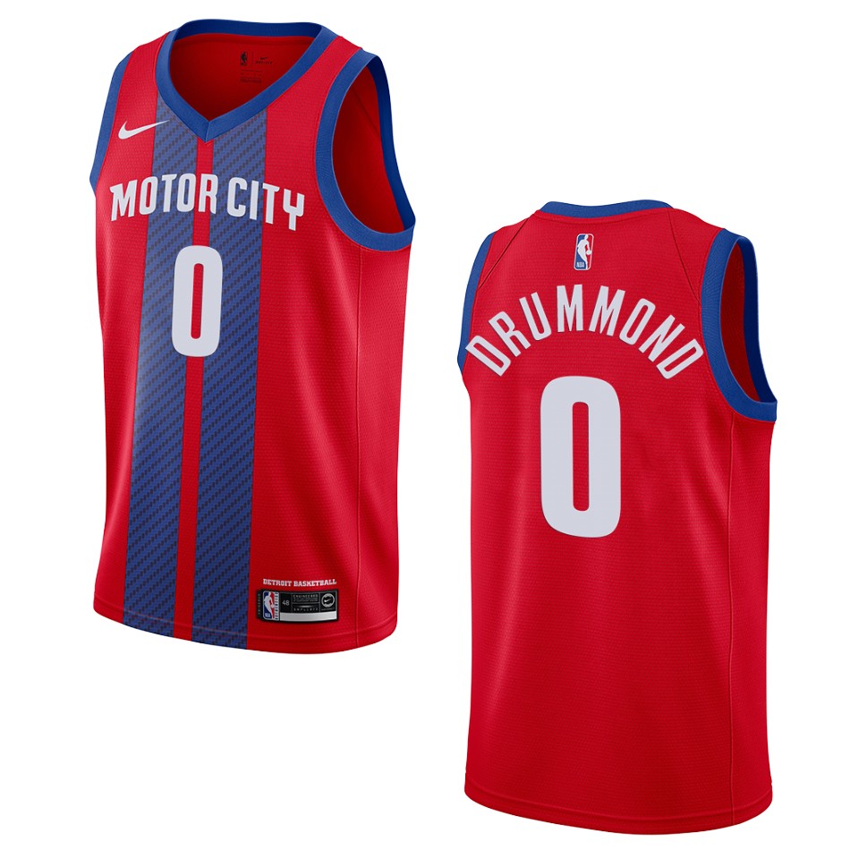 Men's 2019-20 Detroit Pistons #0 Andre Drummond City Swingman Basketball Jersey - Red