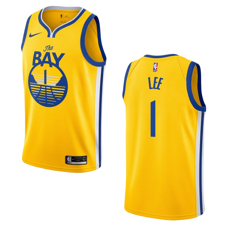 Men's 2019-20 Golden State Warriors #1 Damion Lee Statement Swingman Basketball Jersey - Gold