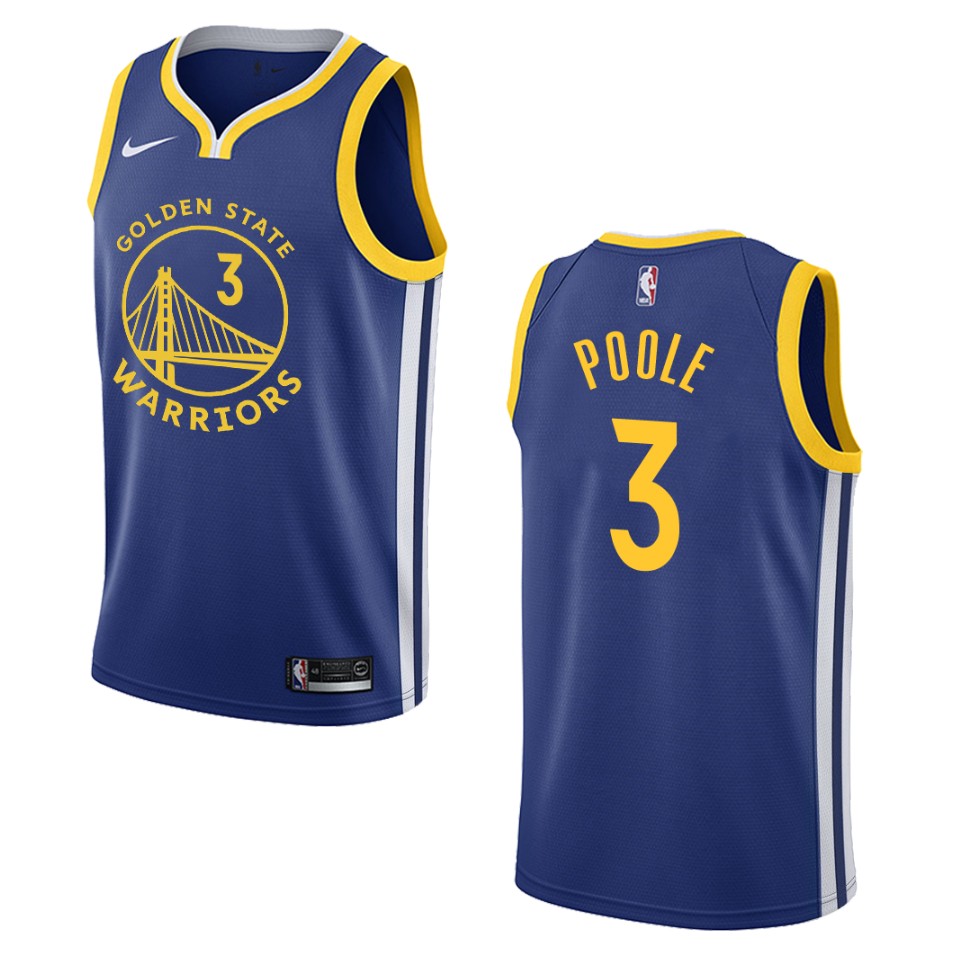 Men's 2019-20 Golden State Warriors #3 Jordan Poole Icon Swingman Basketball Jersey - Royal