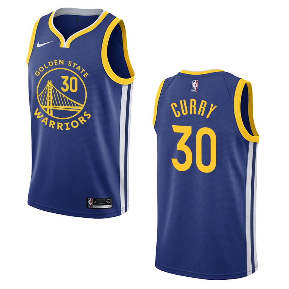 Men's 2019-20 Golden State Warriors #30 Stephen Curry Icon Swingman Basketball Jersey - Royal