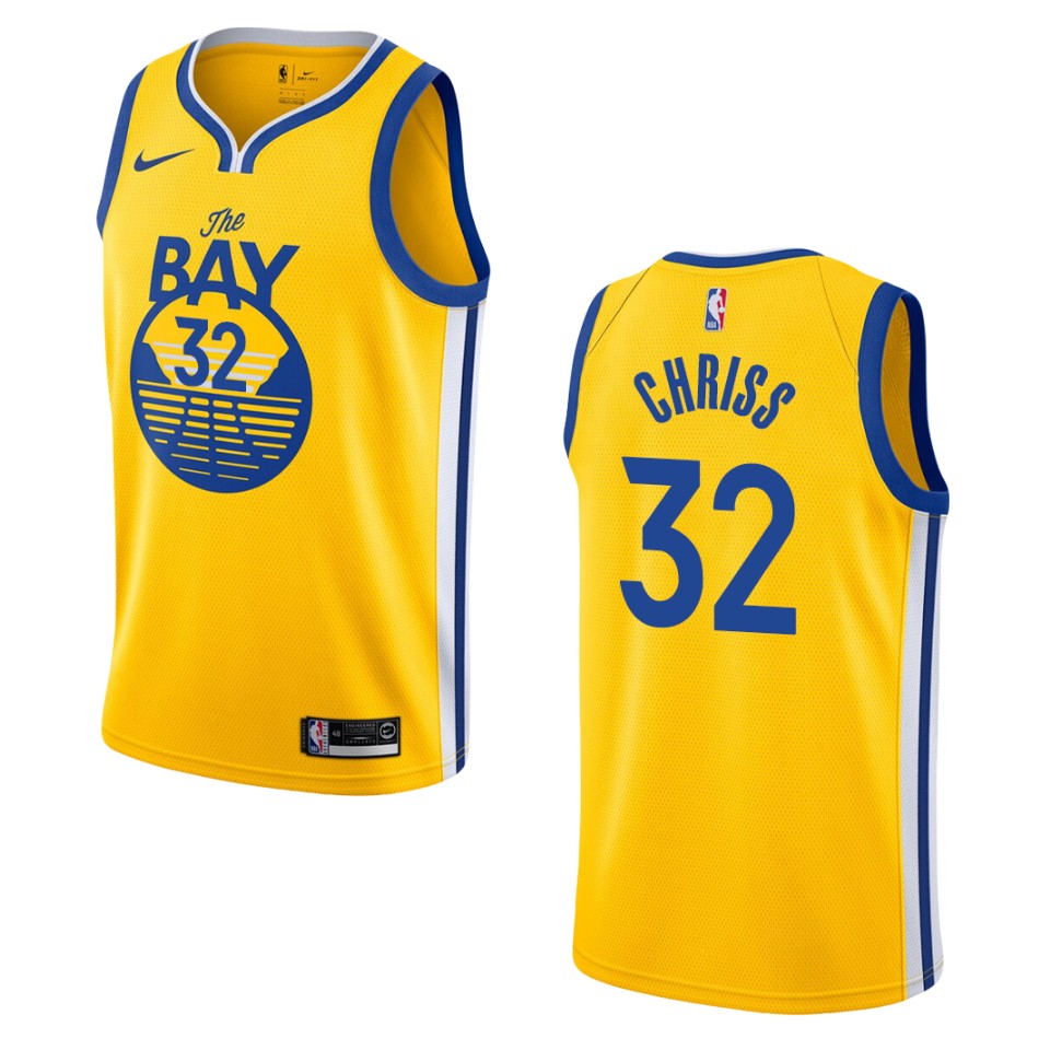 Men's 2019-20 Golden State Warriors #32 Marquese Chriss Statement Swingman Basketball Jersey - Gold
