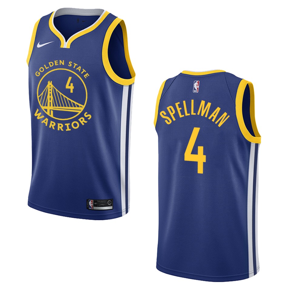 Men's 2019-20 Golden State Warriors #4 Omari Spellman Icon Swingman Basketball Jersey - Royal