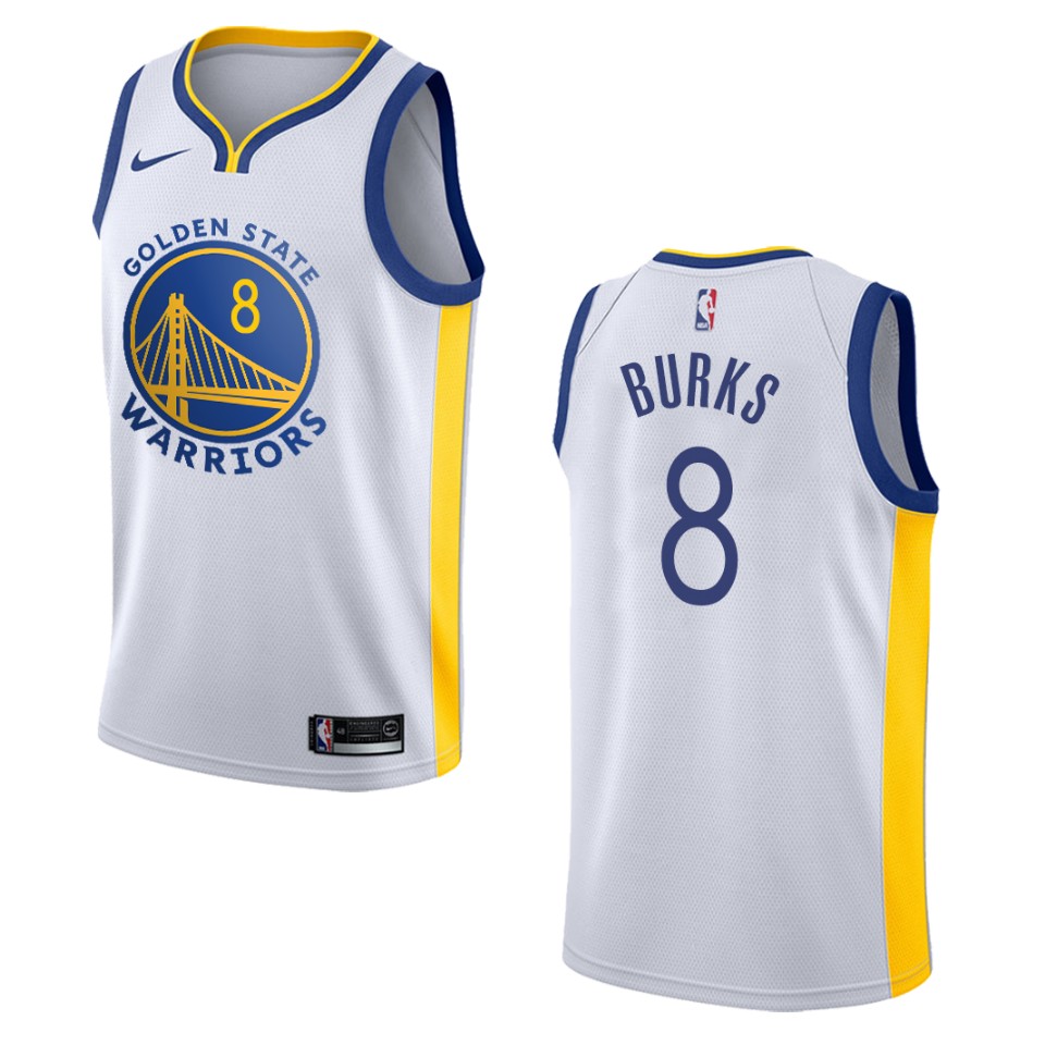 Men's 2019-20 Golden State Warriors #8 Alec Burks Association Swingman Basketball Jersey - White