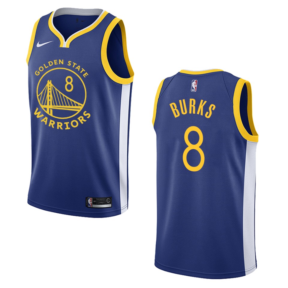 Men's 2019-20 Golden State Warriors #8 Alec Burks Icon Swingman Basketball Jersey - Royal