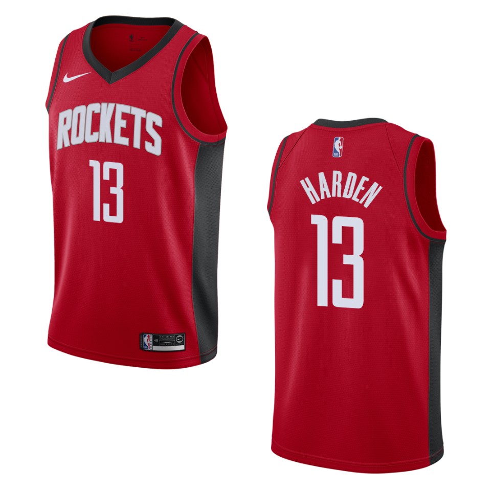 Men's 2019-20 Houston Rockets #13 James Harden Icon Swingman Basketball Jersey - Red