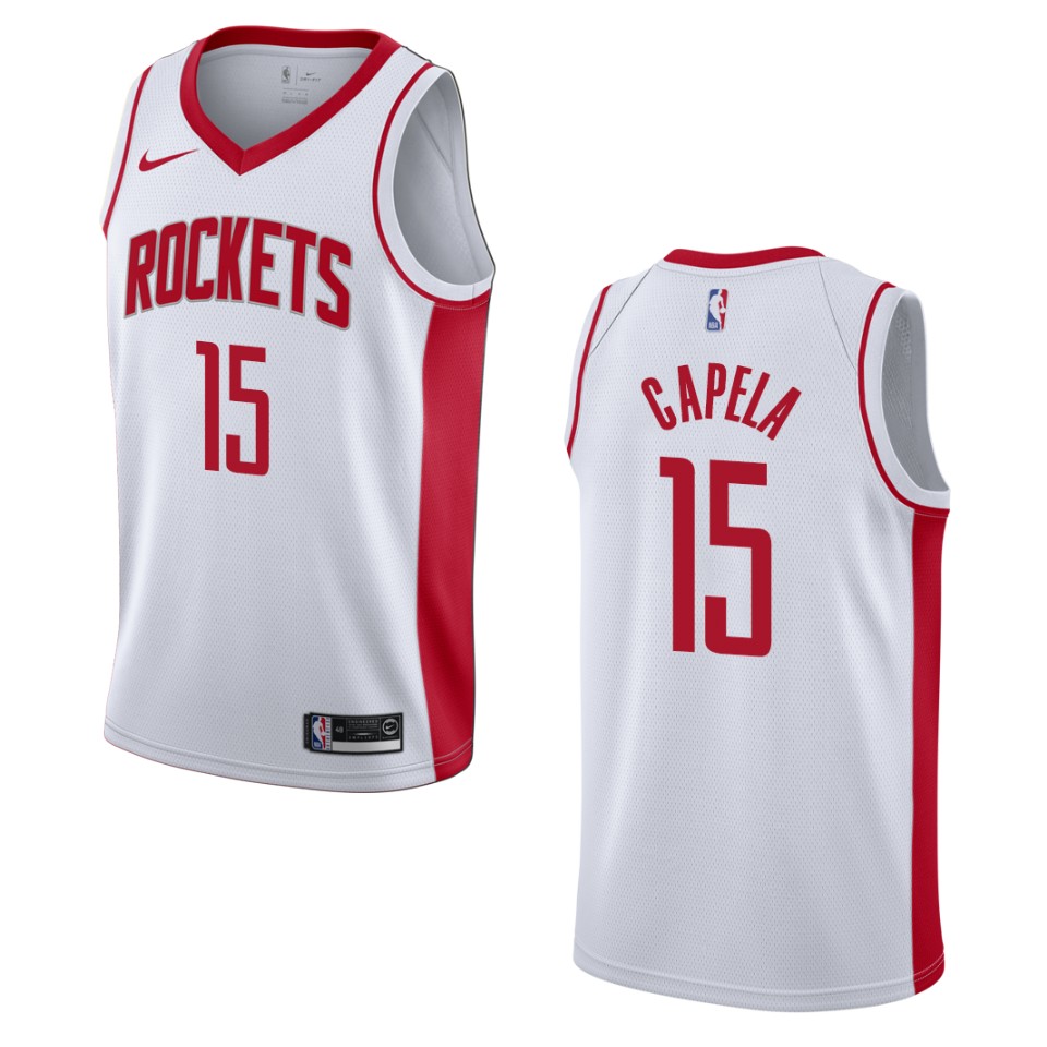 Men's 2019-20 Houston Rockets #15 Clint Capela Association Swingman Basketball Jersey - White