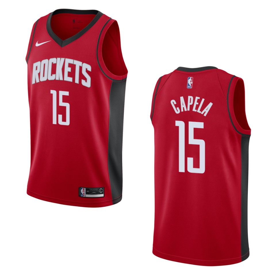 Men's 2019-20 Houston Rockets #15 Clint Capela Icon Swingman Basketball Jersey - Red