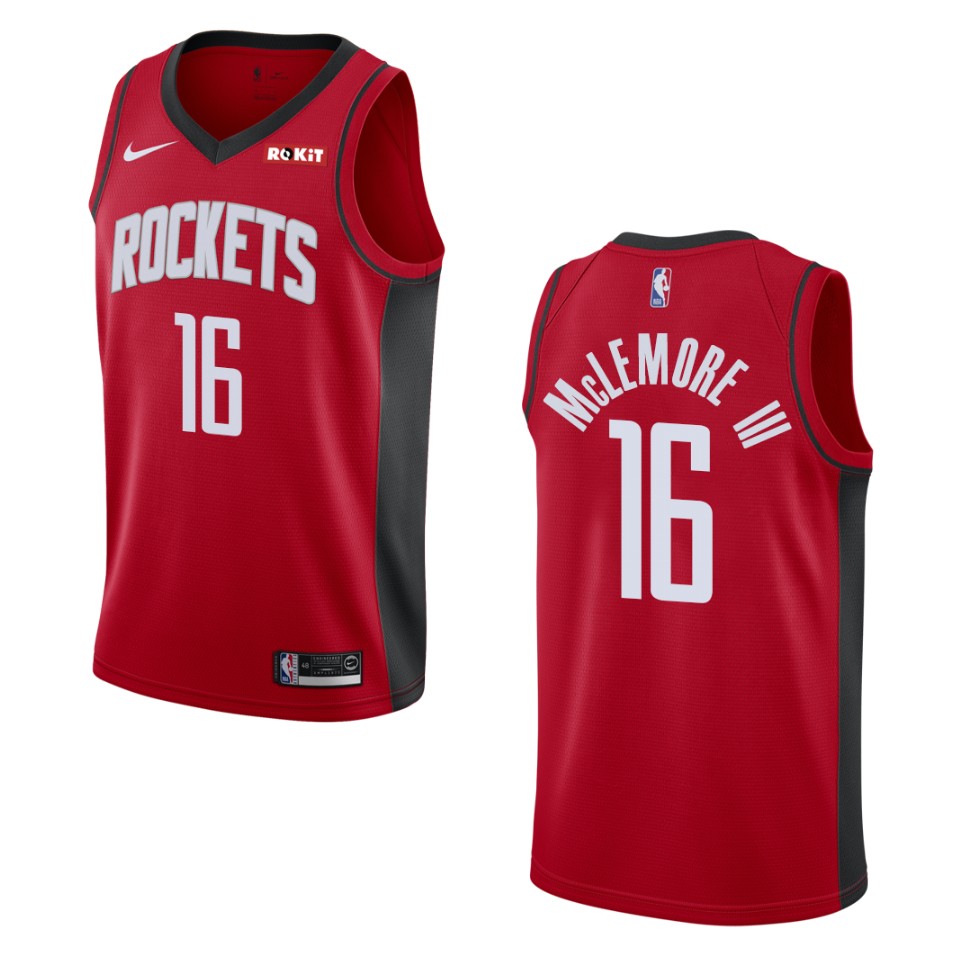 Men's 2019-20 Houston Rockets #16 Ben Mclemore Iii Icon Swingman Basketball Jersey - Red
