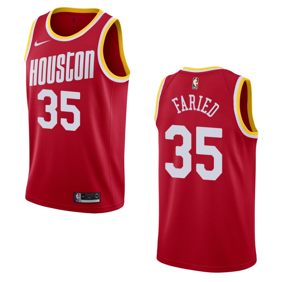 Men's 2019-20 Houston Rockets #35 Kenneth Faried Hardwood Classics Swingman Basketball Jersey - Red