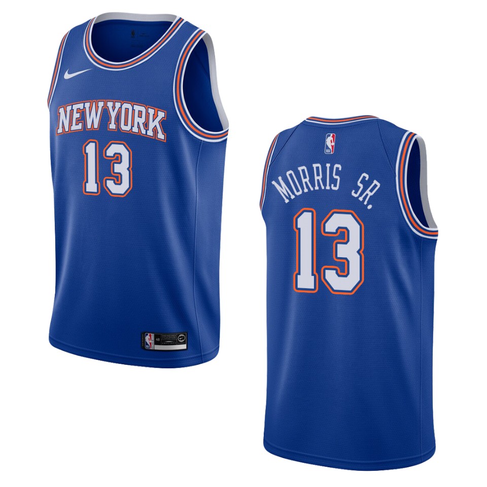 Men's 2019-20 New York Knicks #13 Marcus Morris Sr. Statement Swingman Basketball Jersey - Navy