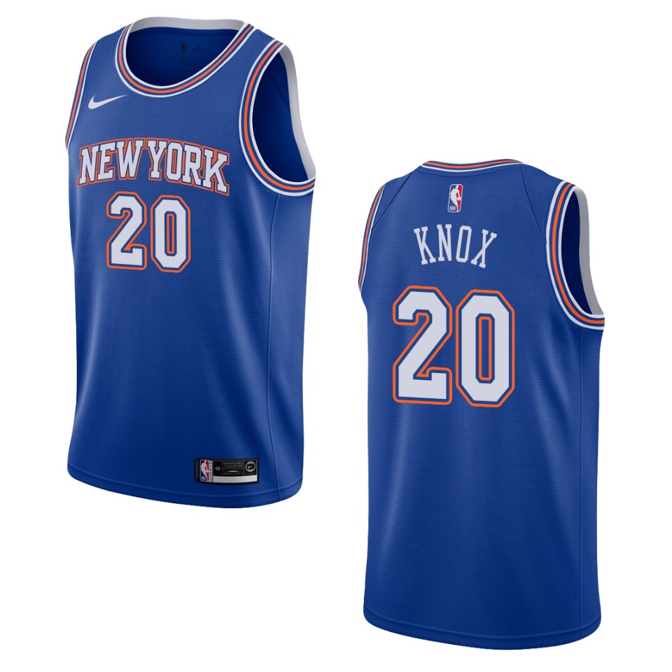 Men's 2019-20 New York Knicks #20 Kevin Knox Statement Swingman Basketball Jersey - Navy