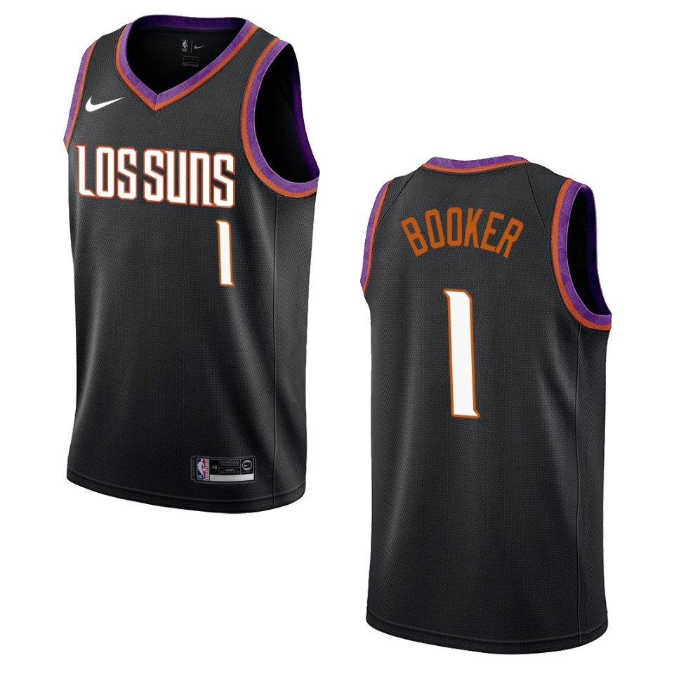 Men's 2019-20 Phoenix Suns #1 Devin Booker City Swingman Basketball Jersey - Black