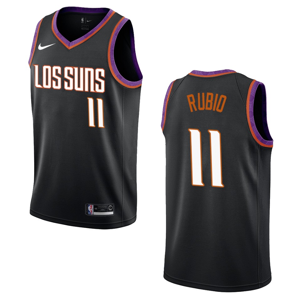 Men's 2019-20 Phoenix Suns #11 Ricky Rubio City Swingman Basketball Jersey - Black