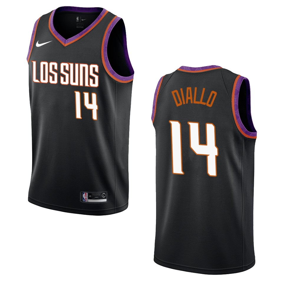 Men's 2019-20 Phoenix Suns #14 Cheick Diallo City Swingman Basketball Jersey - Black