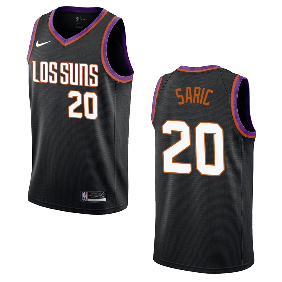 Men's 2019-20 Phoenix Suns #20 Dario Saric City Swingman Basketball Jersey - Black