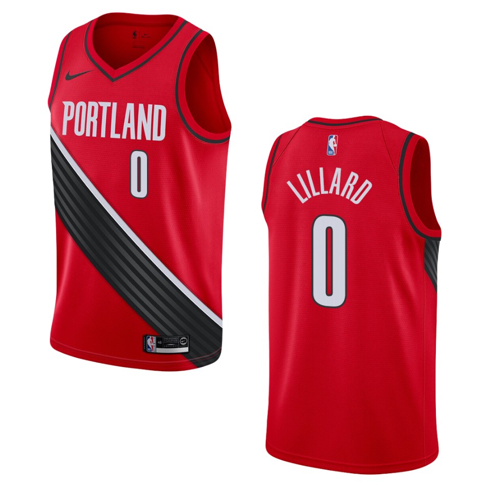 Men's 2019-20 Portland Trail Blazers #0 Damian Lillard Statement Swingman Basketball Jersey - Black