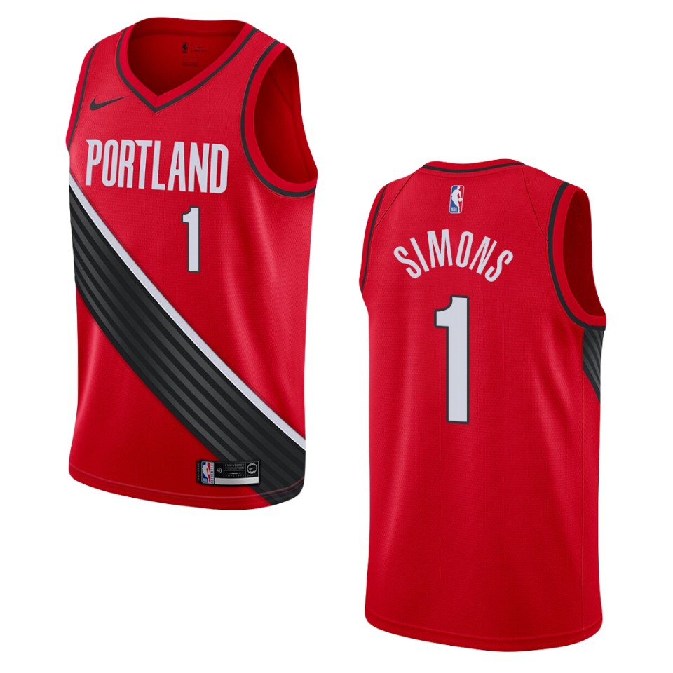Men's 2019-20 Portland Trail Blazers #1 Anfernee Simons Statement Swingman Basketball Jersey - Black