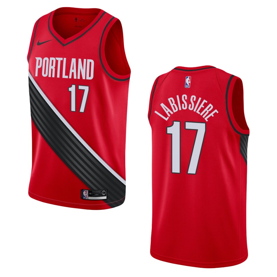 Men's 2019-20 Portland Trail Blazers #17 Skal Labissiere Statement Swingman Basketball Jersey - Black