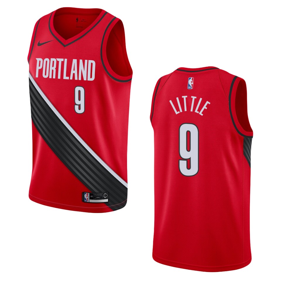 Men's 2019-20 Portland Trail Blazers #9 Nassir Little Statement Swingman Basketball Jersey - Black