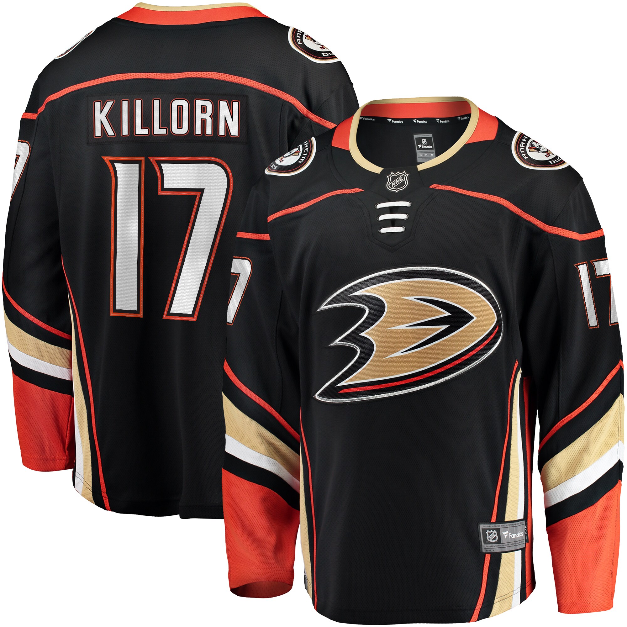 Men's Anaheim Ducks Alex Killorn Black Home Breakaway Hockey Jersey - JS679 
