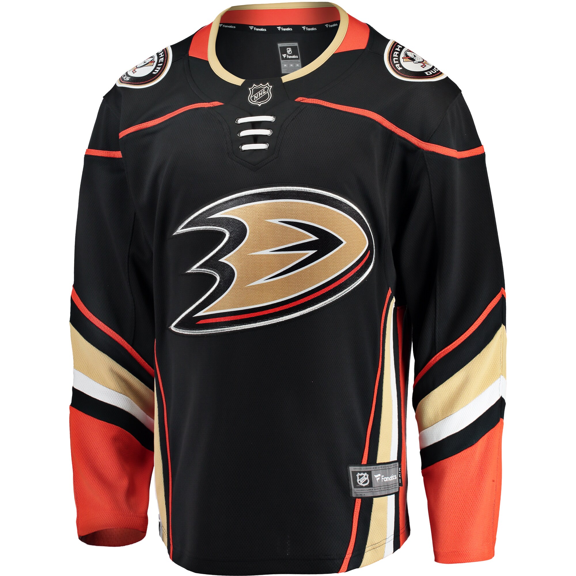Alternative view of Men's Anaheim Ducks Black Breakaway Home Hockey Jersey - JS173 