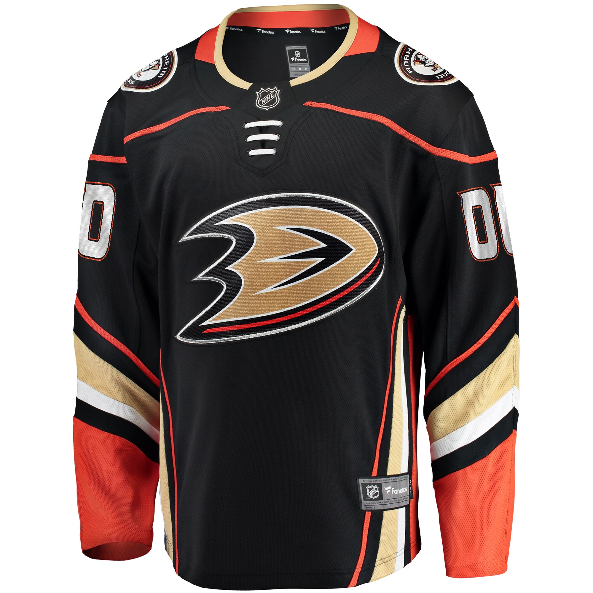 Alternative view of Men's Anaheim Ducks Black Home Breakaway Custom Jersey - JS497 