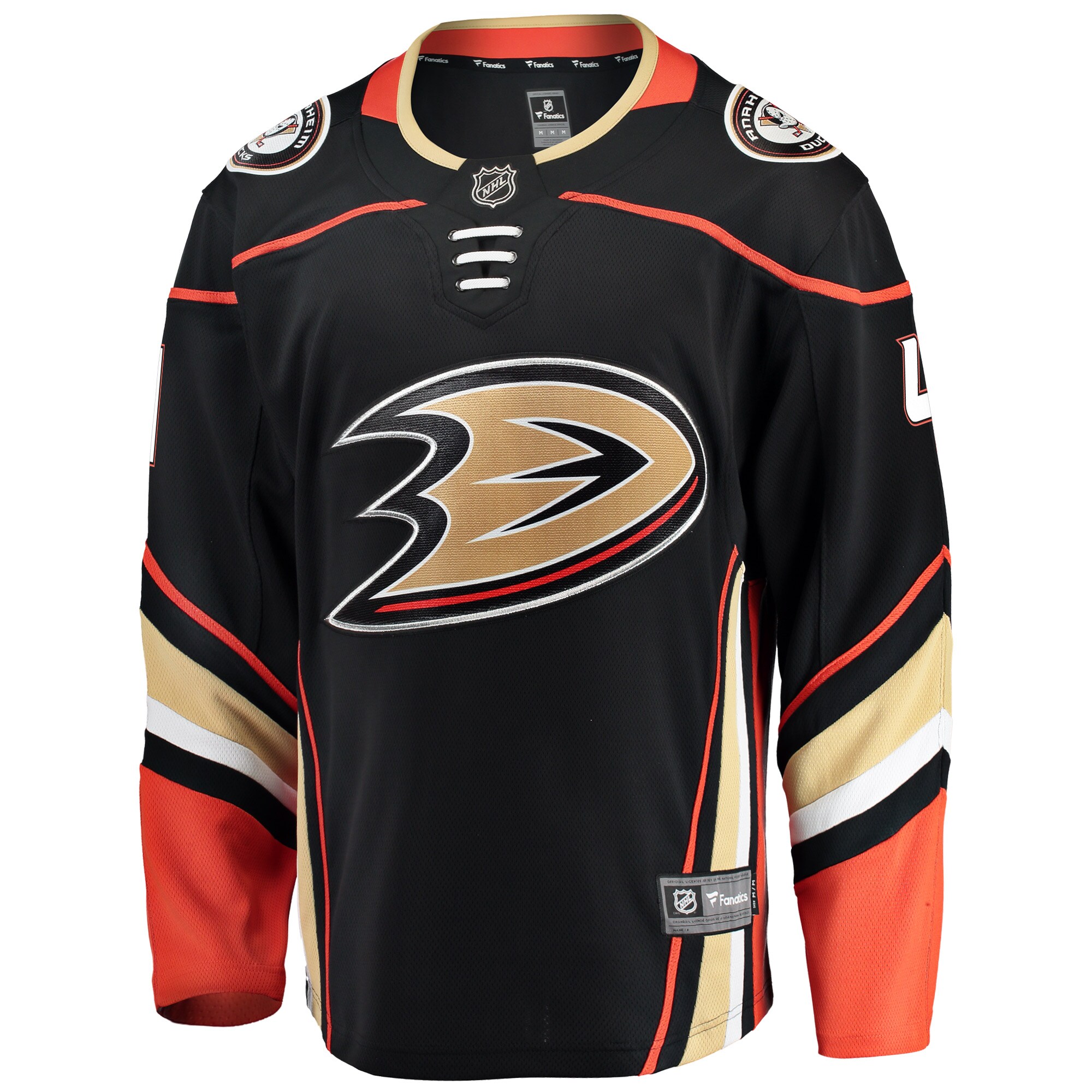 Alternative view of Men's Anaheim Ducks Cam Fowler Black Breakaway Player Hockey Jersey - JS393 