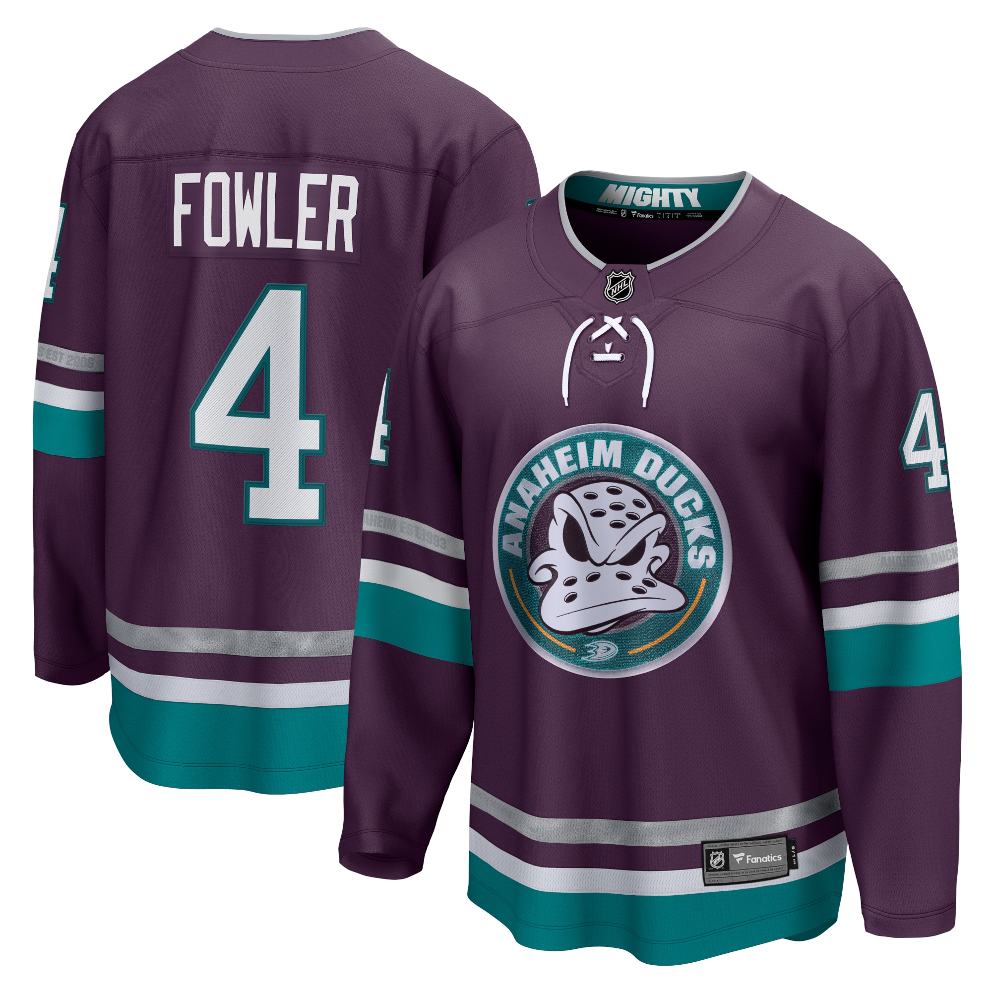 Men's Anaheim Ducks Cam Fowler Purple 30th Anniversary Premier Breakaway Hockey Jersey - JS277 