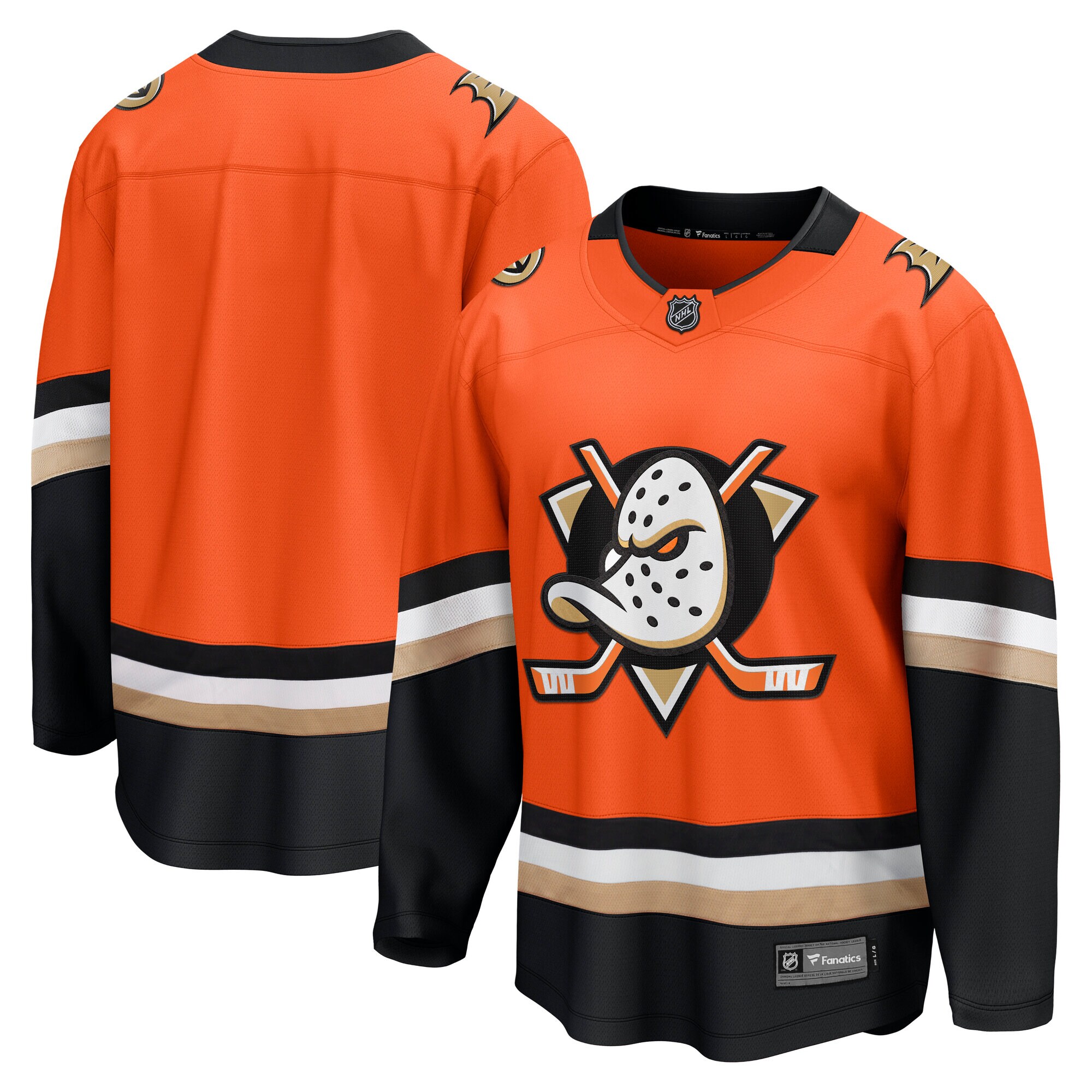Men's Anaheim Ducks Orange Home Breakaway Hockey Jersey - JS387 