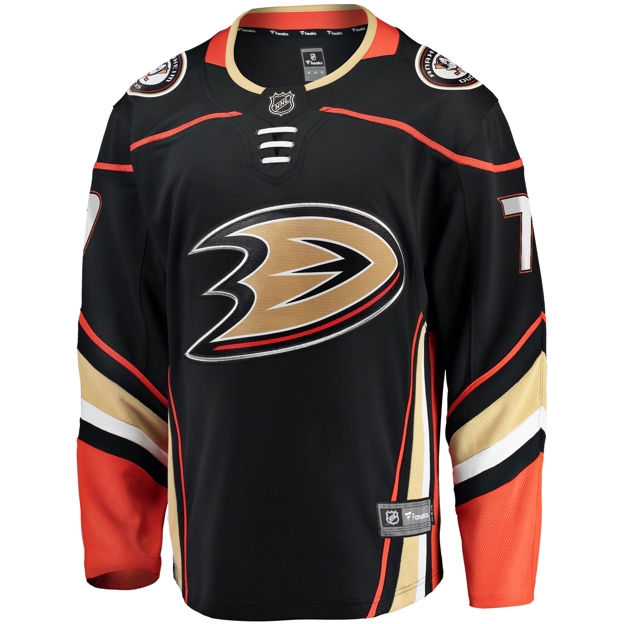 Alternative view of Men's Anaheim Ducks Radko Gudas Black Home Breakaway Hockey Jersey - JS718 