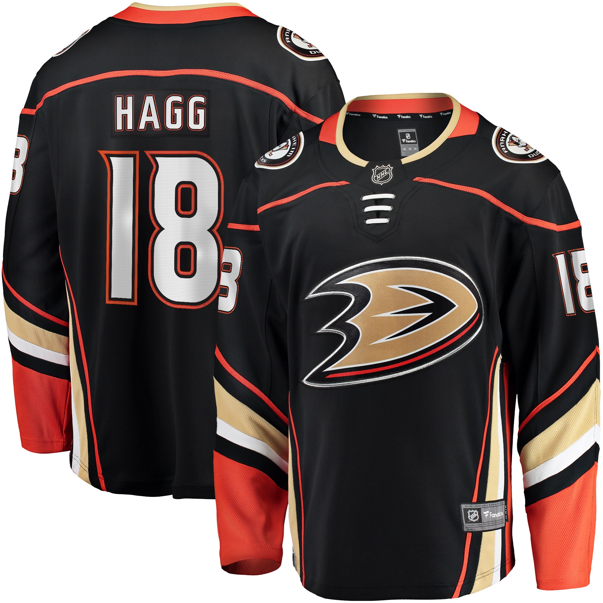 Men's Anaheim Ducks Robert Hagg Black Home Breakaway Hockey Jersey - JS361 