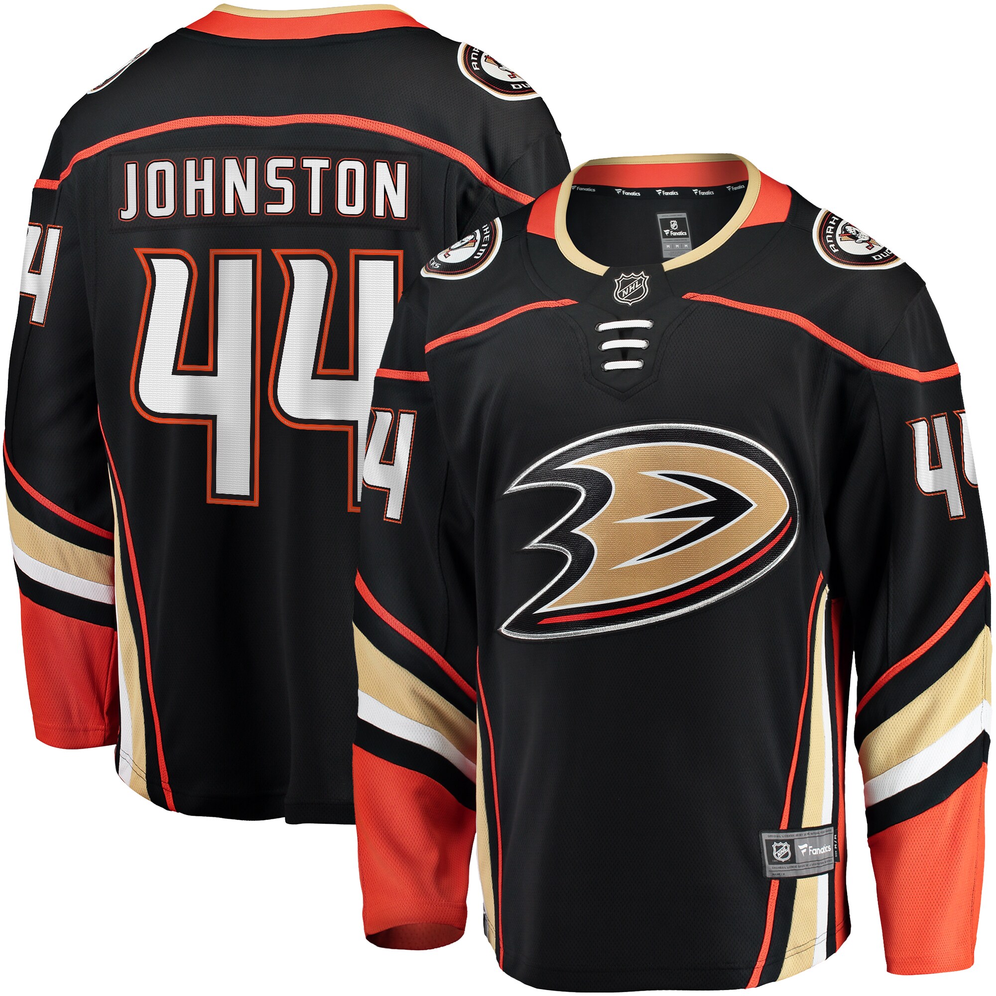 Men's Anaheim Ducks Ross Johnston Black Home Premier Breakaway Player Hockey Jersey - JS882 