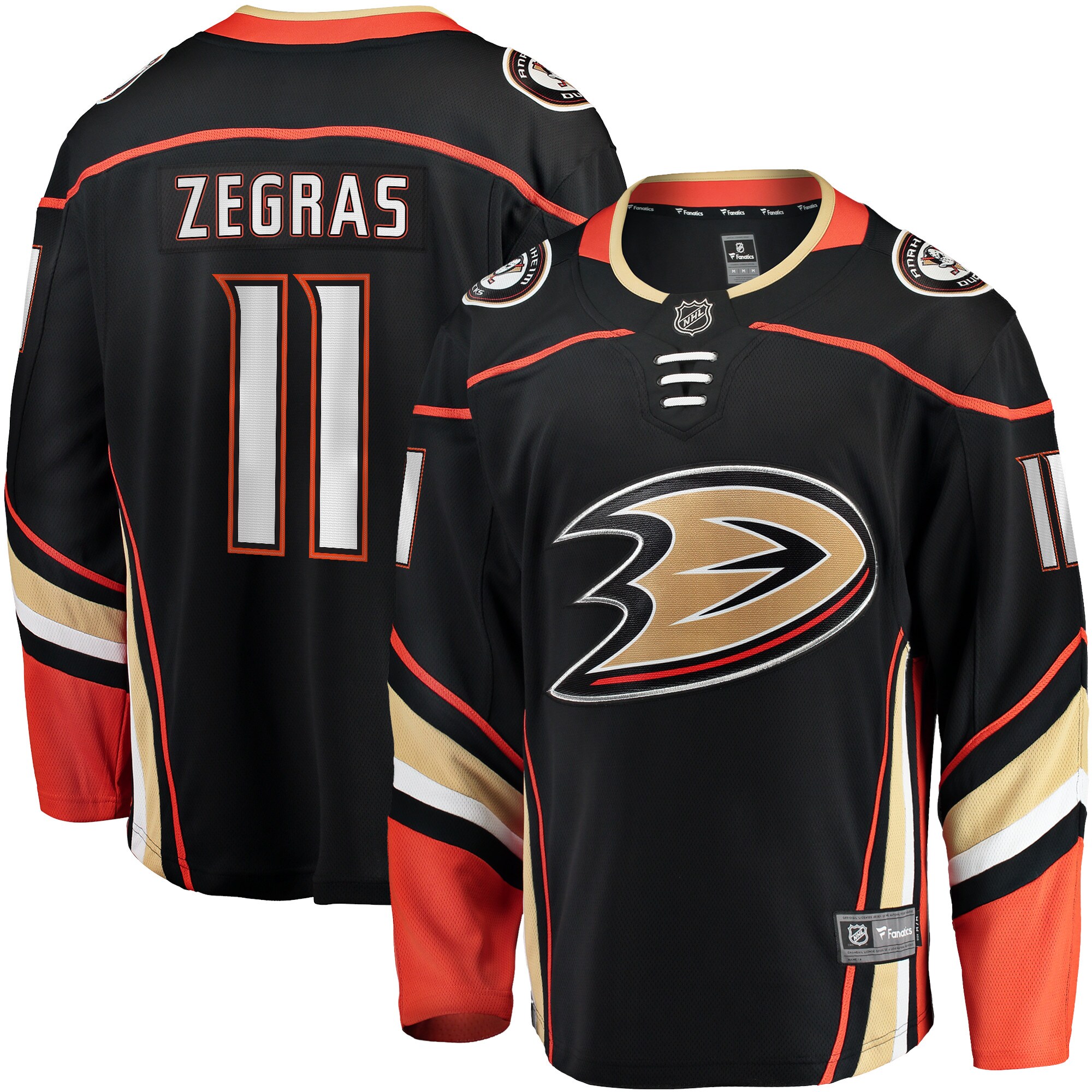 Men's Anaheim Ducks Trevor Zegras Black Home Breakaway Player Hockey Jersey - JS674 