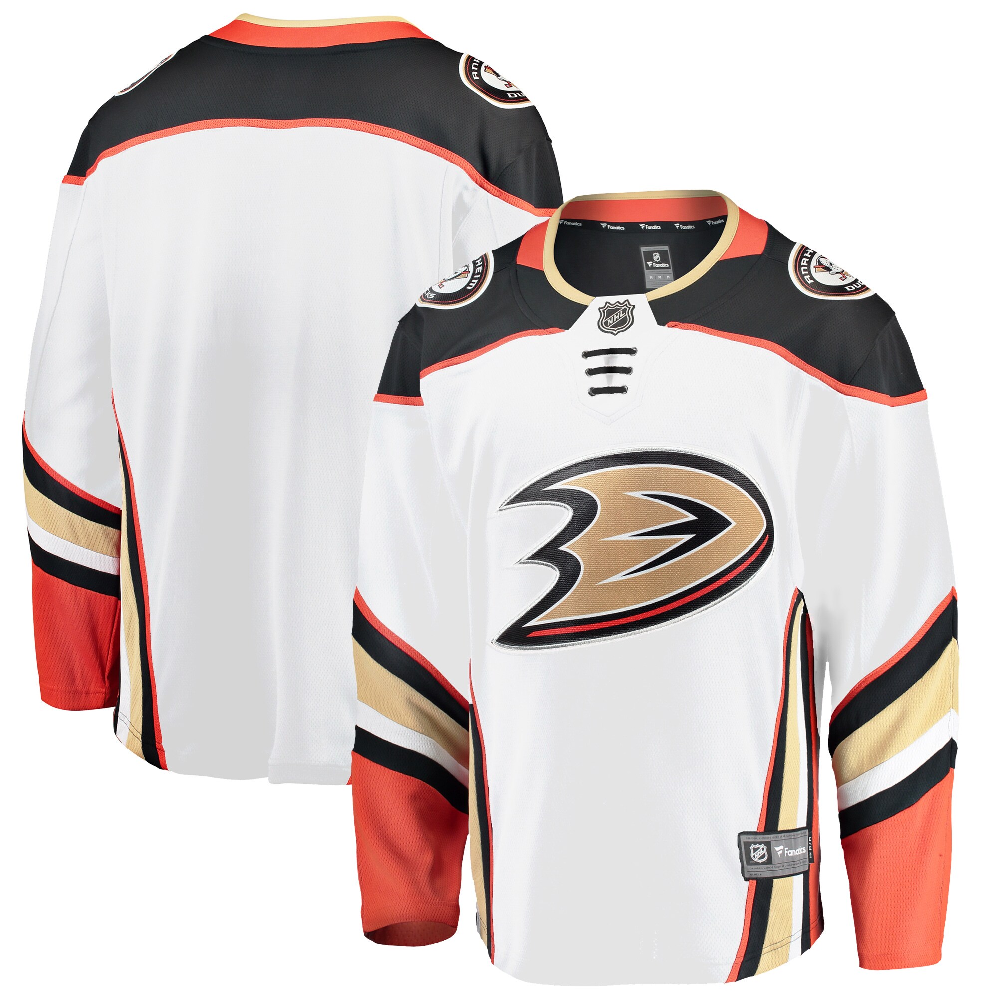 Men's Anaheim Ducks White Breakaway Away Hockey Jersey - JS288 