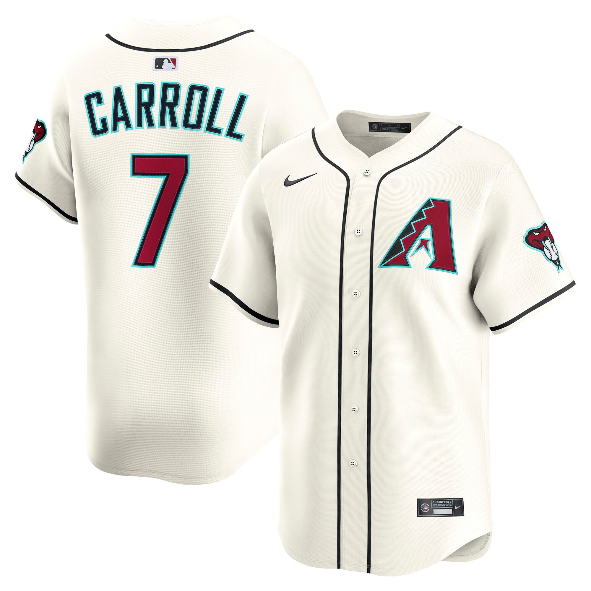 Men's Arizona Diamondbacks Corbin Carroll Cream Home Limited Player Baseball Jersey